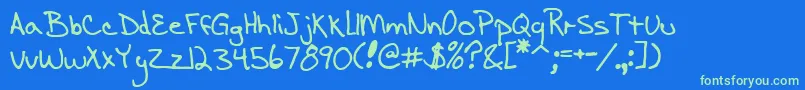 EnigmaScrawlBrk Font – Green Fonts on Blue Background