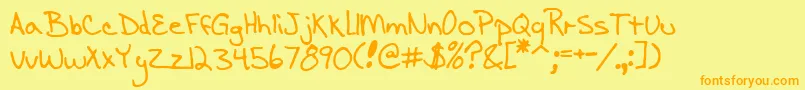 EnigmaScrawlBrk Font – Orange Fonts on Yellow Background