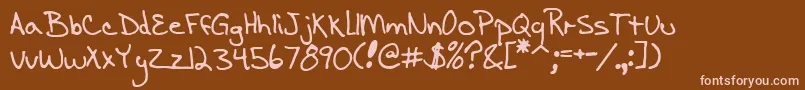 EnigmaScrawlBrk Font – Pink Fonts on Brown Background