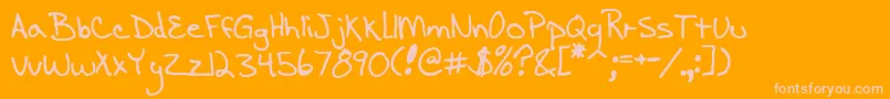 EnigmaScrawlBrk Font – Pink Fonts on Orange Background