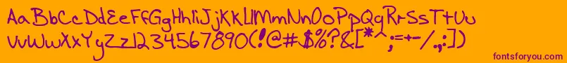 EnigmaScrawlBrk Font – Purple Fonts on Orange Background
