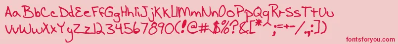 EnigmaScrawlBrk Font – Red Fonts on Pink Background
