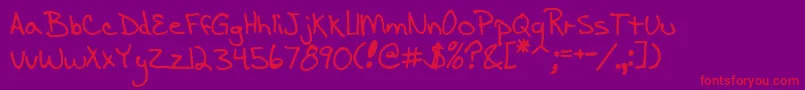 EnigmaScrawlBrk Font – Red Fonts on Purple Background