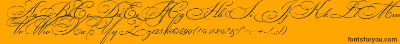 BikhamCyrScript-Schriftart – Schwarze Schriften auf orangefarbenem Hintergrund