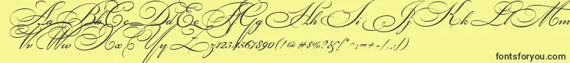 BikhamCyrScript-Schriftart – Schwarze Schriften auf gelbem Hintergrund