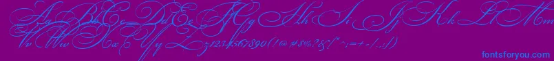 BikhamCyrScript Font – Blue Fonts on Purple Background