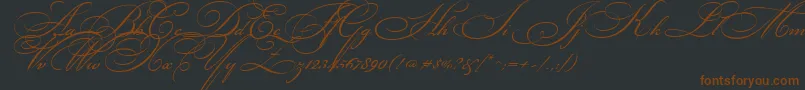 BikhamCyrScript Font – Brown Fonts on Black Background