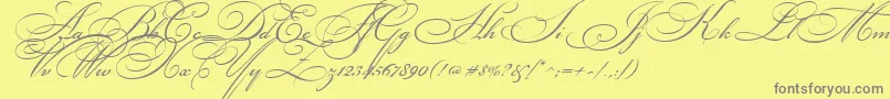 Lisätietoja BikhamCyrScript-fontista BikhamCyrScript-fontti – harmaat kirjasimet keltaisella taustalla