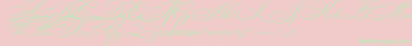 BikhamCyrScript Font – Green Fonts on Pink Background