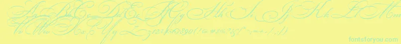 BikhamCyrScript Font – Green Fonts on Yellow Background