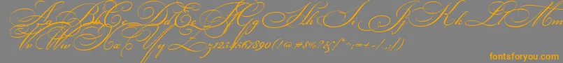 Police BikhamCyrScript – polices orange sur fond gris