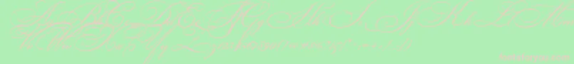 BikhamCyrScript-Schriftart – Rosa Schriften auf grünem Hintergrund