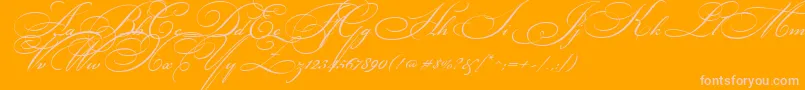BikhamCyrScript Font – Pink Fonts on Orange Background