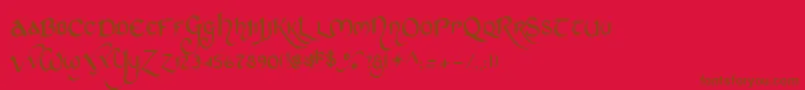 Stcht Font – Brown Fonts on Red Background