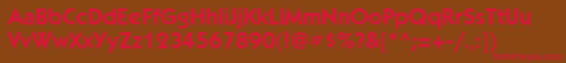 フォントKabeltttBookBold – 赤い文字が茶色の背景にあります。