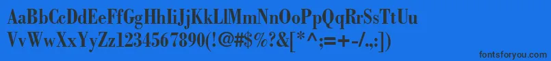 フォントBodoniCondensedSsiBoldCondensed – 黒い文字の青い背景