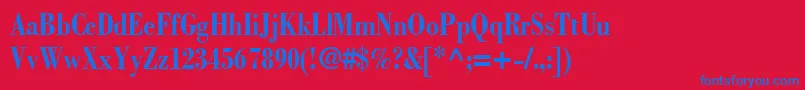 BodoniCondensedSsiBoldCondensed Font – Blue Fonts on Red Background