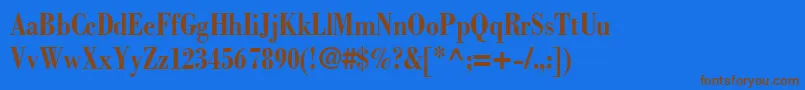 BodoniCondensedSsiBoldCondensed Font – Brown Fonts on Blue Background