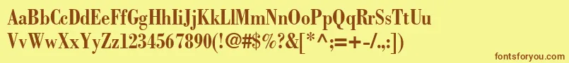 BodoniCondensedSsiBoldCondensed Font – Brown Fonts on Yellow Background