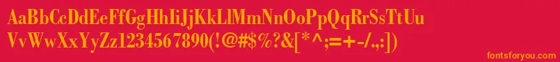 BodoniCondensedSsiBoldCondensed Font – Orange Fonts on Red Background