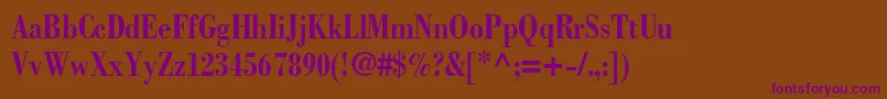 BodoniCondensedSsiBoldCondensed Font – Purple Fonts on Brown Background