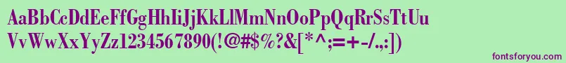 BodoniCondensedSsiBoldCondensed Font – Purple Fonts on Green Background