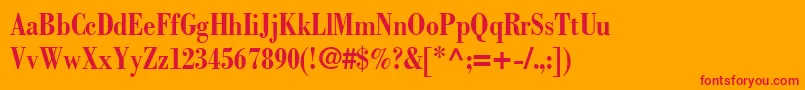 フォントBodoniCondensedSsiBoldCondensed – オレンジの背景に赤い文字