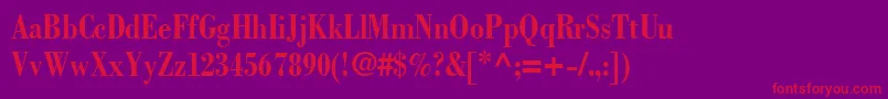 Police BodoniCondensedSsiBoldCondensed – polices rouges sur fond violet