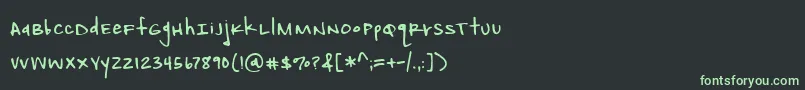 Fonte AmbitionInkDemo – fontes verdes em um fundo preto