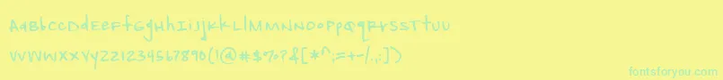 Шрифт AmbitionInkDemo – зелёные шрифты на жёлтом фоне
