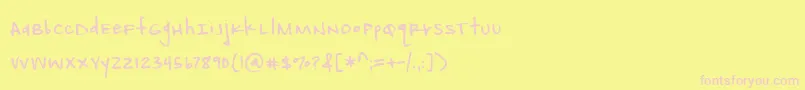 フォントAmbitionInkDemo – ピンクのフォント、黄色の背景