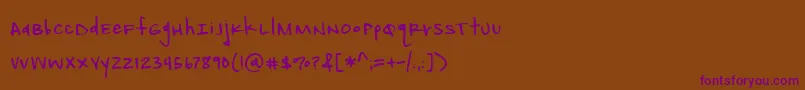 Шрифт AmbitionInkDemo – фиолетовые шрифты на коричневом фоне