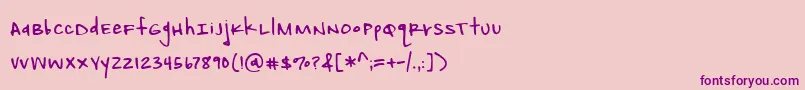 AmbitionInkDemo Font – Purple Fonts on Pink Background