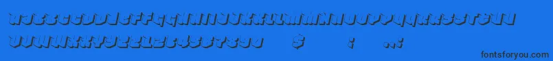 NowyGeroy4fShadowItalic Font – Black Fonts on Blue Background