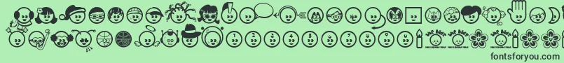 The Kids Font – Black Fonts on Green Background