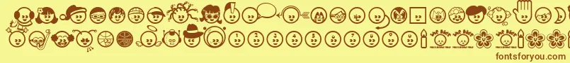 The Kids Font – Brown Fonts on Yellow Background