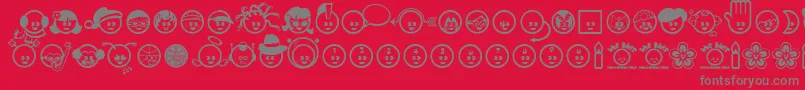 The Kids Font – Gray Fonts on Red Background