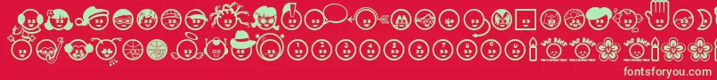 The Kids Font – Green Fonts on Red Background
