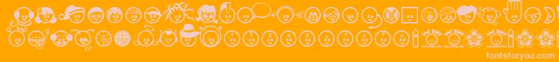The Kids Font – Pink Fonts on Orange Background