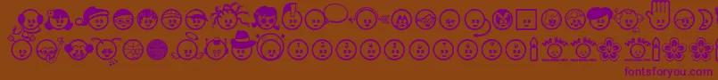 The Kids Font – Purple Fonts on Brown Background