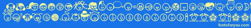 The Kids Font – Yellow Fonts on Blue Background