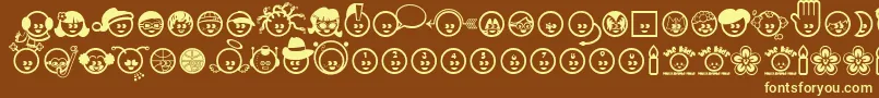 The Kids Font – Yellow Fonts on Brown Background