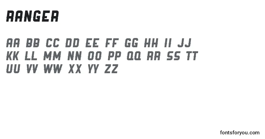 Schriftart Ranger – Alphabet, Zahlen, spezielle Symbole
