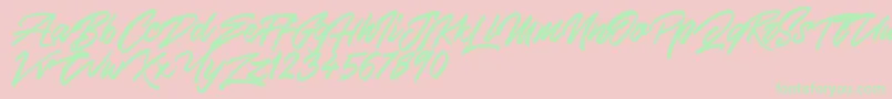 SkywalkerFreeDemo Font – Green Fonts on Pink Background