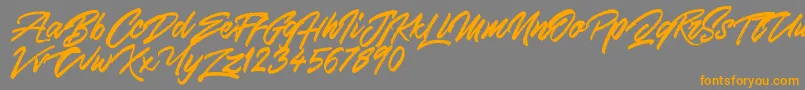 SkywalkerFreeDemo-Schriftart – Orangefarbene Schriften auf grauem Hintergrund