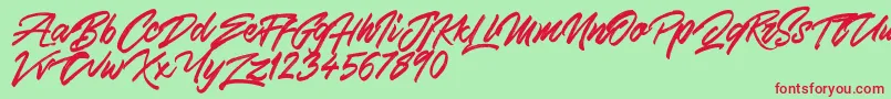 SkywalkerFreeDemo Font – Red Fonts on Green Background