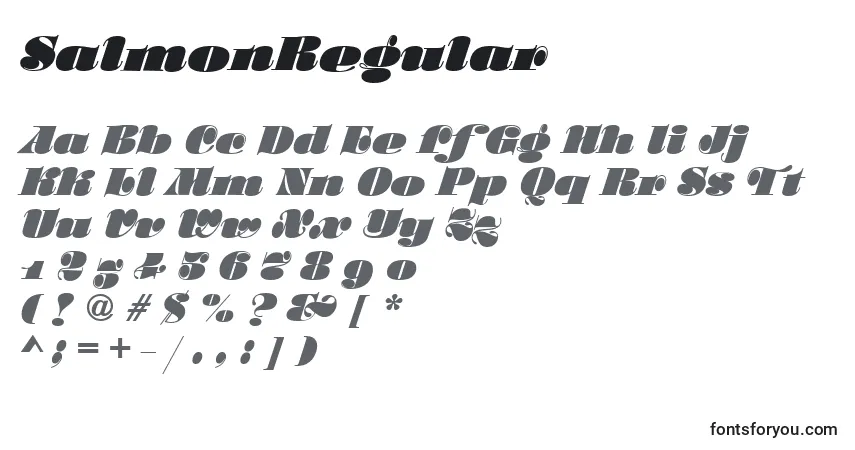 SalmonRegular Font – alphabet, numbers, special characters