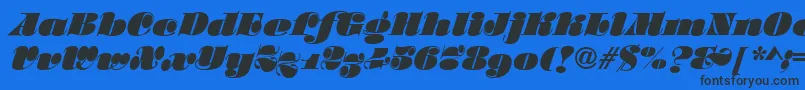 SalmonRegular Font – Black Fonts on Blue Background