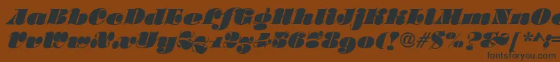 Weitere Informationen zur SalmonRegular-Schriftart SalmonRegular-Schriftart – Schwarze Schriften auf braunem Hintergrund
