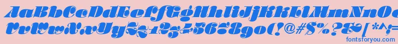 SalmonRegular Font – Blue Fonts on Pink Background